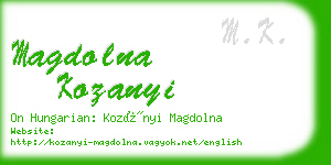 magdolna kozanyi business card